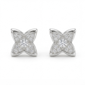 Sparkling Flowers - Ørestikker med moissanite i pavéfatning