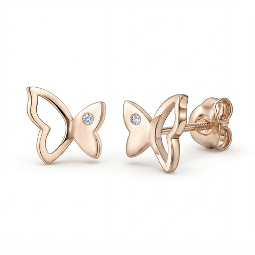 Butterfly Beauty - Moissaniteørestikker