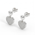 Hearts of Pavé - Moissaniteøreringe med vedhæng i pavéfatning