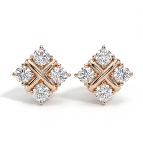 Moissanite Quadrants - Ørestikker med moissanite