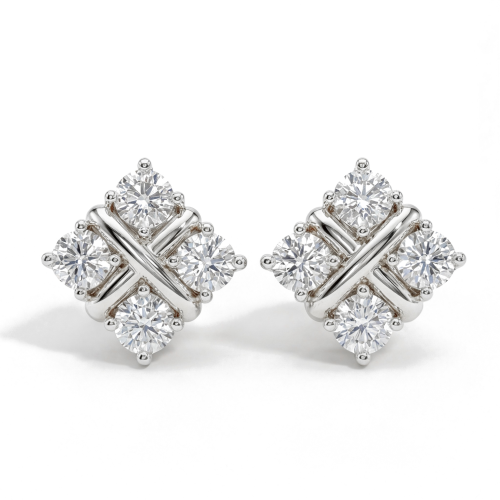 Moissanite Quadrants - Ørestikker med moissanite