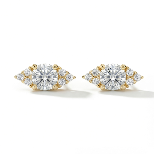 Lustrous - Ørestikker med moissanite