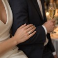 Demi - Solitairering med rund moissanite i halv kassefatning
