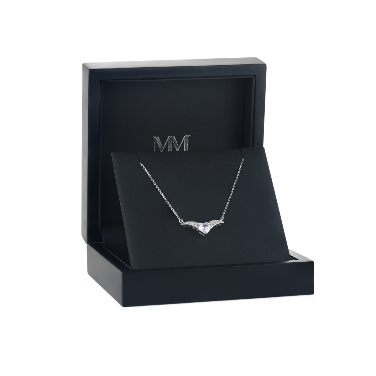 Vaneza - Elegant V-formet halskæde med moissanite og pavédetaljer